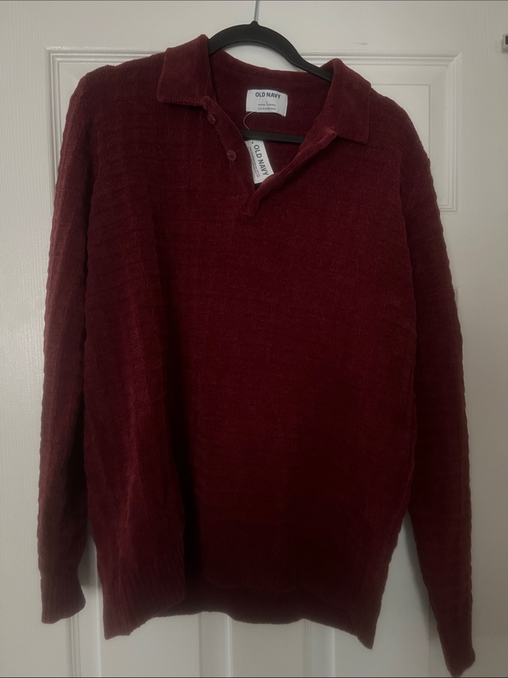 Old Navy Men's Deep Burgundy V-Neck Knit Sweater